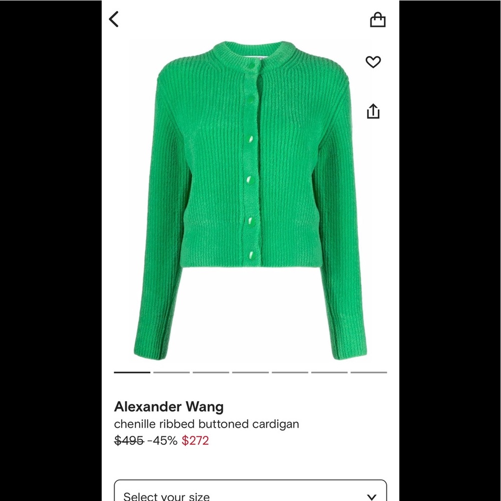 Alexander Wang chenille ribbed buttoned cardigan